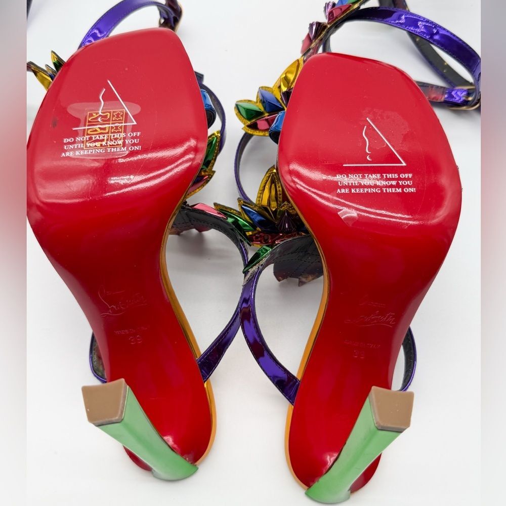 Christian Louboutin Marvel Sea Warrior Gladiator Knee High Sandal Metallic EU 39 - Picture 6 of 15